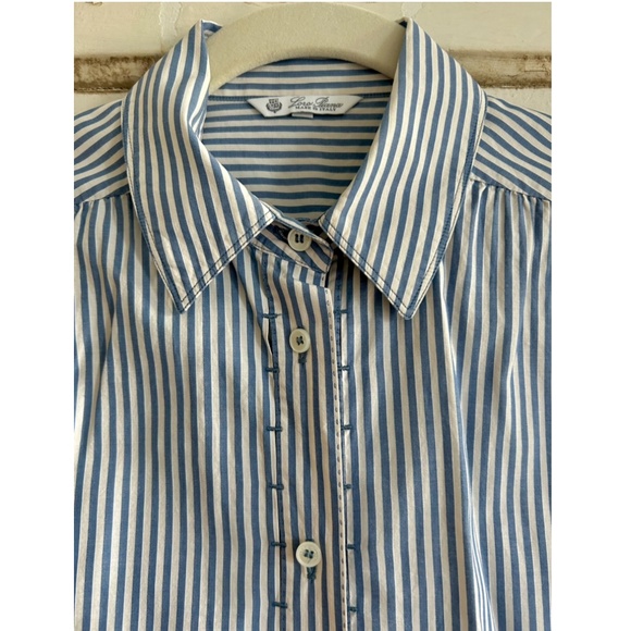 LORO PIANA Shirt Women's White/Blue Stripe Size38 Made in Italy - Picture 3 of 6